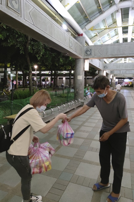 Charity in Ullambana season of Linh An Pagoda in a Taiwan