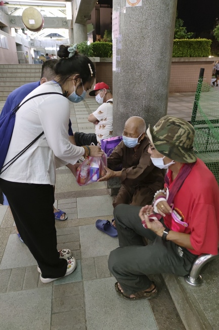 Charity in Ullambana season of Linh An Pagoda in a Taiwan