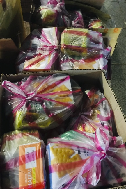 Charity in Ullambana season of Linh An Pagoda in a Taiwan