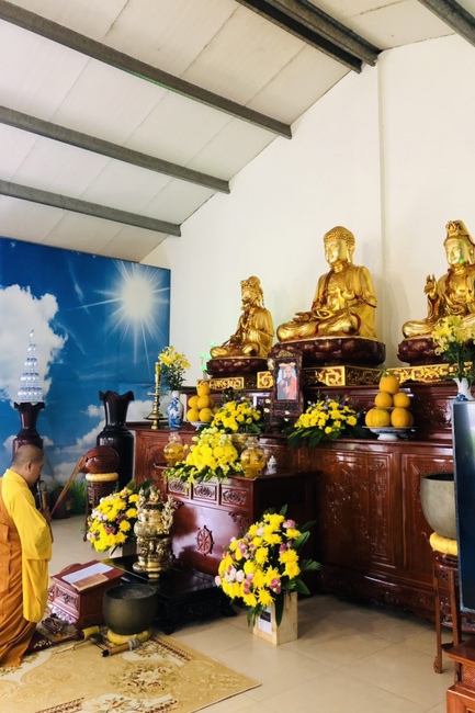 The rite of Dharma thanking at Dong Cao pagoda