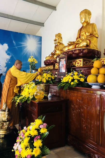 The rite of Dharma thanking at Dong Cao pagoda