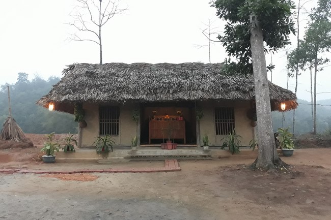 Year-end party, Ritual of putting the Buddha statue and Setting up pole tree at Dai Co Viet pagoda