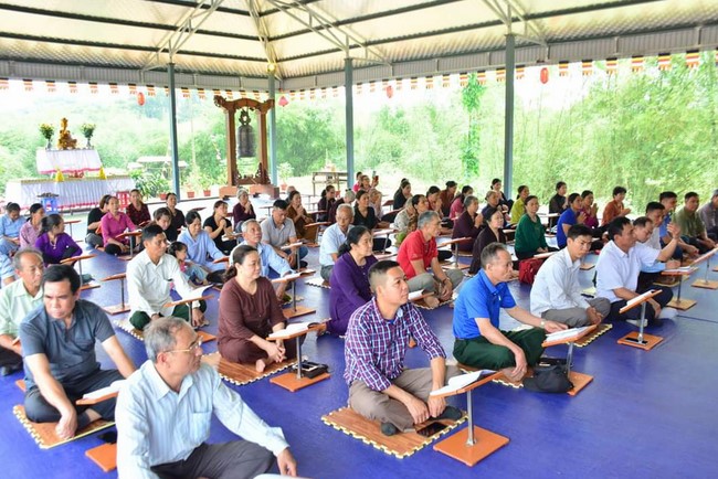 Year-end party, Ritual of putting the Buddha statue and Setting up pole tree at Dai Co Viet pagoda