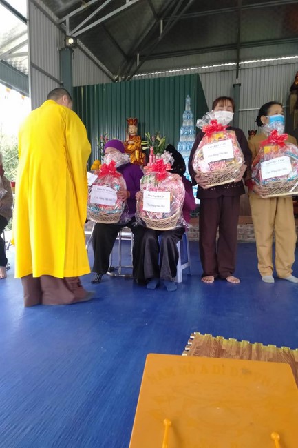 Year-end party, Ritual of putting the Buddha statue and Setting up pole tree at Dai Co Viet pagoda