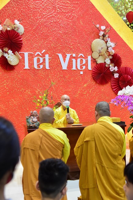 Monks and Buddhists wish a Happy Tet Most Thich Chan Tinh
