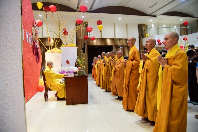 Monks and Buddhists wish a Happy Tet Most Thich Chan Tinh