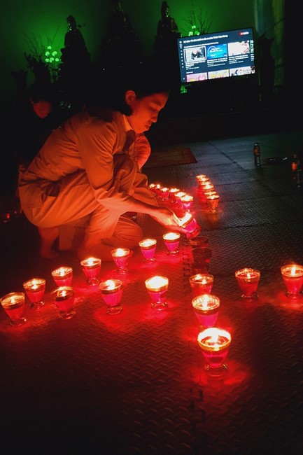 The 4th gratitude ceremony to disciples at Dong Cao pagoda.