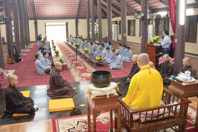 The rite Dharma thanking at Hoa Phuc pagoda