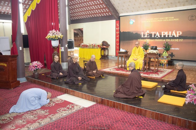 The rite Dharma thanking at Hoa Phuc pagoda