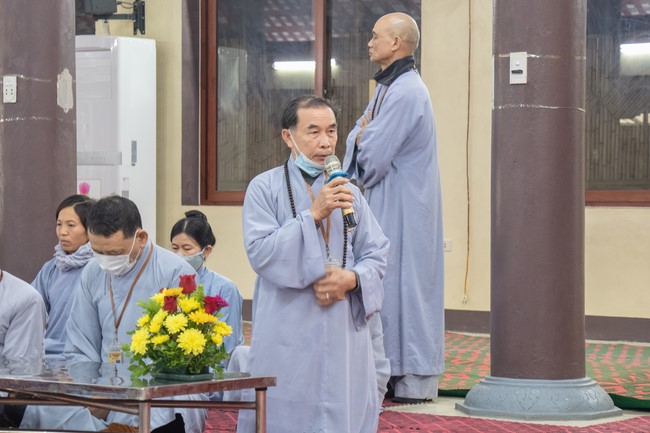 The rite Dharma thanking at Hoa Phuc pagoda