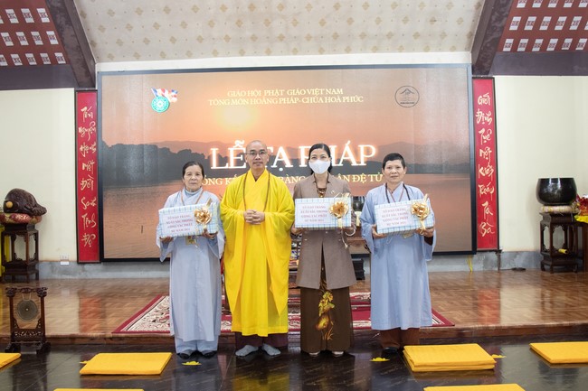 The rite Dharma thanking at Hoa Phuc pagoda