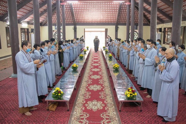 The rite Dharma thanking at Hoa Phuc pagoda