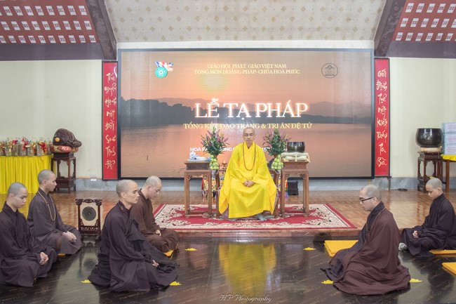 The rite Dharma thanking at Hoa Phuc pagoda