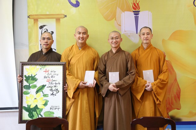 Donating books to Vietnam Buddhist University in Ho Chi Minh City