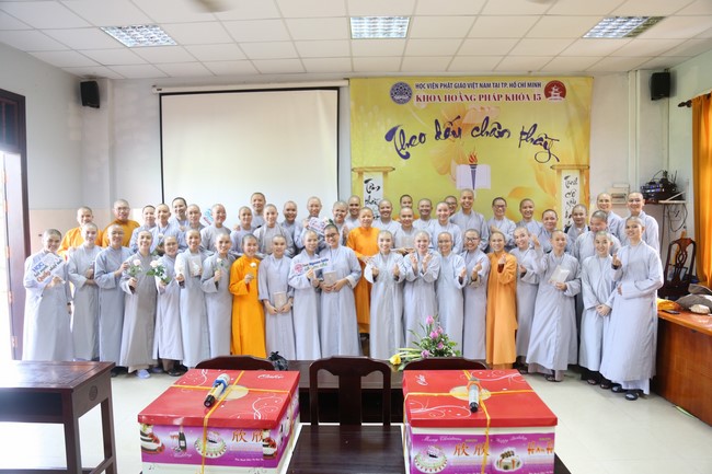 Donating books to Vietnam Buddhist University in Ho Chi Minh City