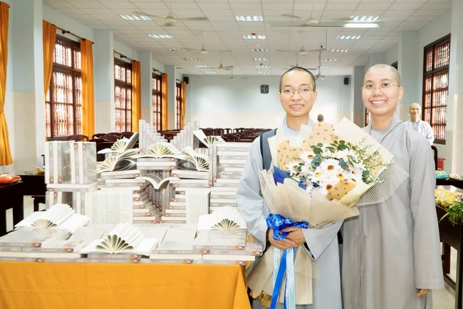 Donating books to Vietnam Buddhist University in Ho Chi Minh City