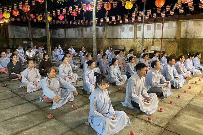 Lantern Candle Lighting Ceremony to commemorate Amitabha Buddha at Nhat Phap pagoda, Dong Nai