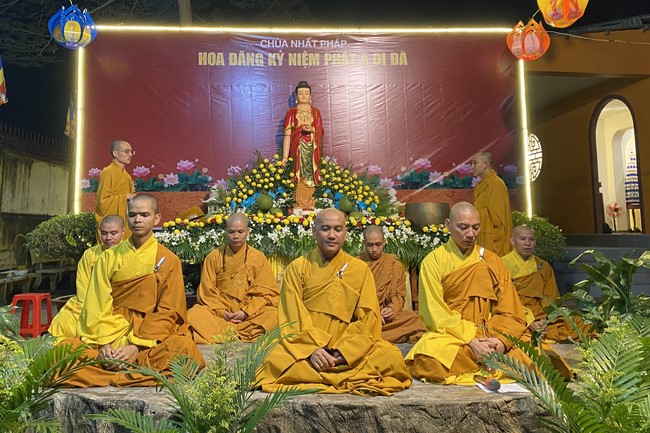 Lantern Candle Lighting Ceremony to commemorate Amitabha Buddha at Nhat Phap pagoda, Dong Nai