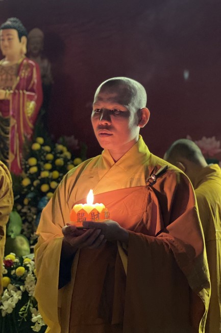 Lantern Candle Lighting Ceremony to commemorate Amitabha Buddha at Nhat Phap pagoda, Dong Nai