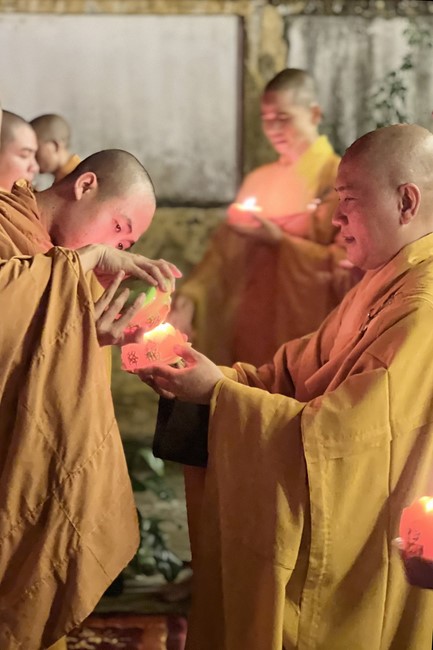 Lantern Candle Lighting Ceremony to commemorate Amitabha Buddha at Nhat Phap pagoda, Dong Nai
