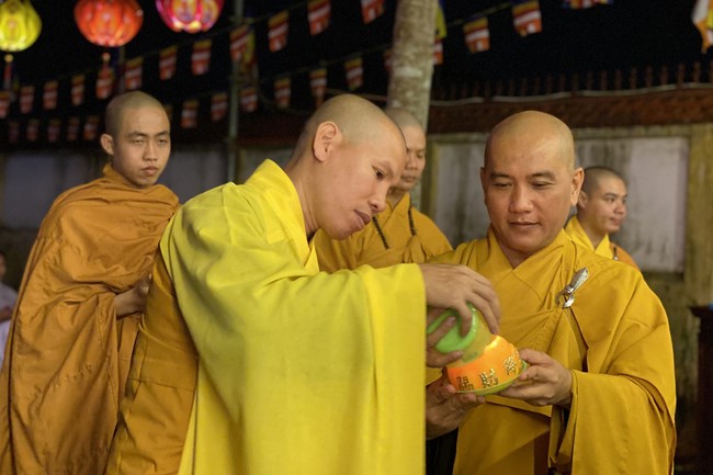 Lantern Candle Lighting Ceremony to commemorate Amitabha Buddha at Nhat Phap pagoda, Dong Nai