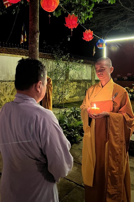 Lantern Candle Lighting Ceremony to commemorate Amitabha Buddha at Nhat Phap pagoda, Dong Nai