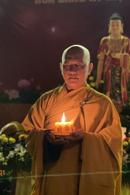 Lantern Candle Lighting Ceremony to commemorate Amitabha Buddha at Nhat Phap pagoda, Dong Nai