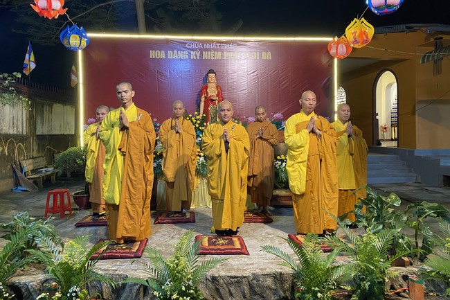 Lantern Candle Lighting Ceremony to commemorate Amitabha Buddha at Nhat Phap pagoda, Dong Nai