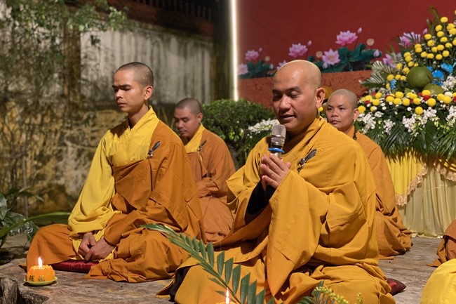Lantern Candle Lighting Ceremony to commemorate Amitabha Buddha at Nhat Phap pagoda, Dong Nai