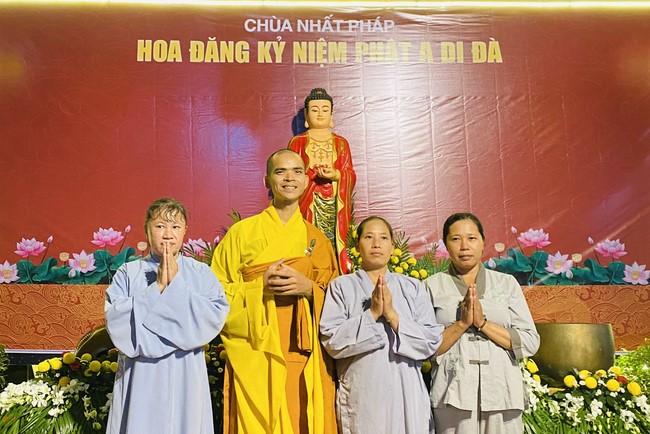 Lantern Candle Lighting Ceremony to commemorate Amitabha Buddha at Nhat Phap pagoda, Dong Nai