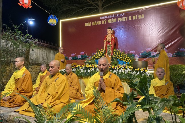 Lantern Candle Lighting Ceremony to commemorate Amitabha Buddha at Nhat Phap pagoda, Dong Nai