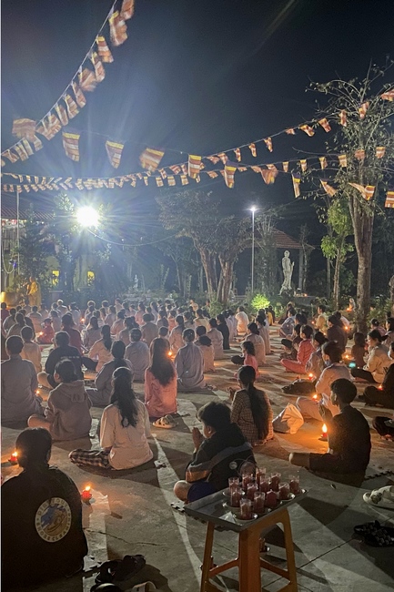 Candle Lighting Ritual to commemorate Amitabha’s Buddha at Suoi Phap Pagoda, Tay Ninh