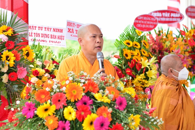The ceremony setting up the signboard of Quang Phap pagoda - Tay Ninh