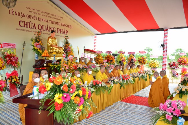 The ceremony setting up the signboard of Quang Phap pagoda - Tay Ninh