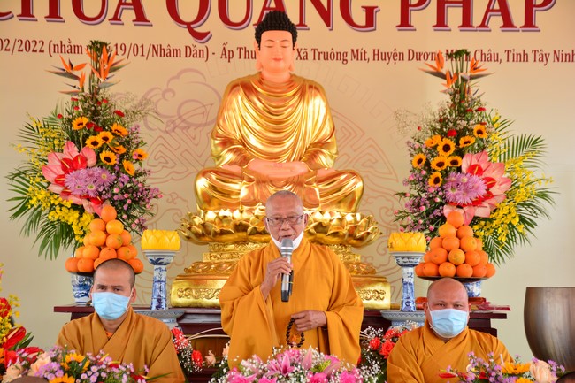The ceremony setting up the signboard of Quang Phap pagoda - Tay Ninh