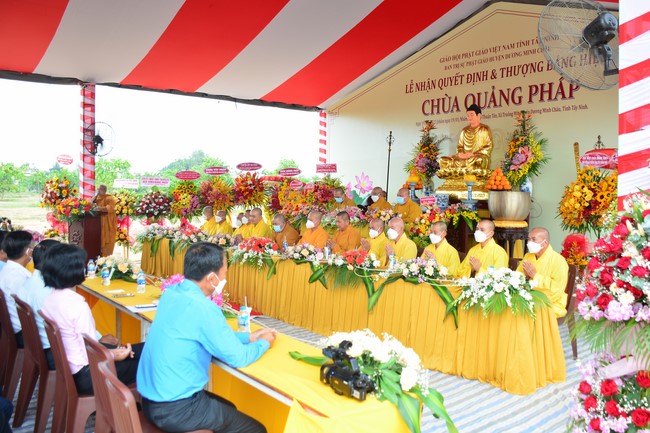 The ceremony setting up the signboard of Quang Phap pagoda - Tay Ninh
