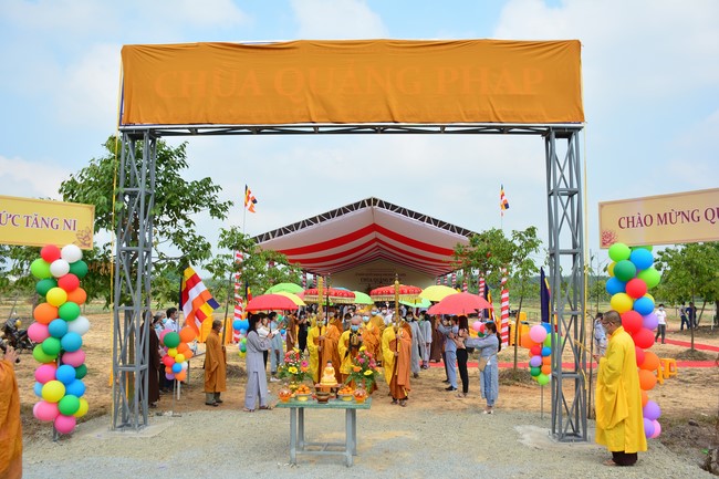 The ceremony setting up the signboard of Quang Phap pagoda - Tay Ninh