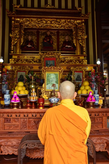 Peace praying ceremony in Tay Khanh Pagoda, Thai Binh