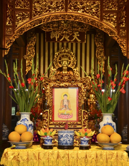 Peace praying ceremony in Tay Khanh Pagoda, Thai Binh