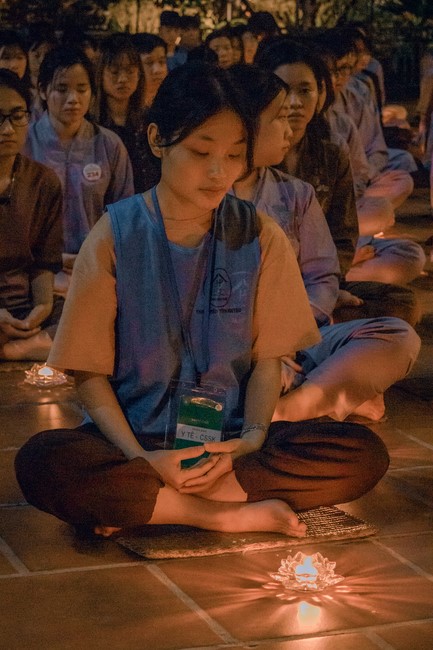 2nd day of the Retreat Back to a Peaceful Place - Candle Lighting Night - at Hoa Phuc Pagoda