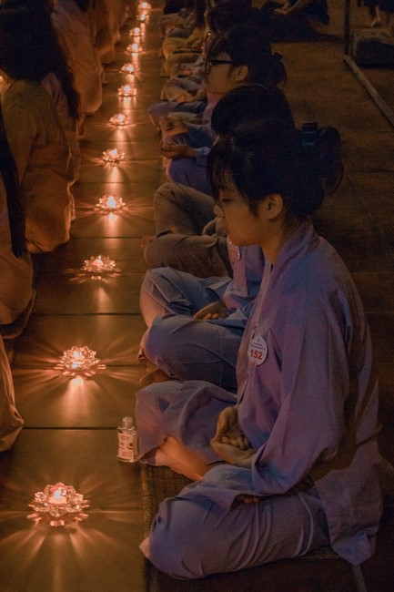 2nd day of the Retreat Back to a Peaceful Place - Candle Lighting Night - at Hoa Phuc Pagoda