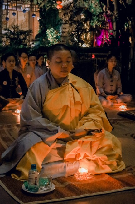 2nd day of the Retreat Back to a Peaceful Place - Candle Lighting Night - at Hoa Phuc Pagoda