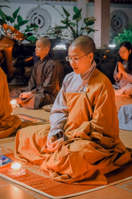 2nd day of the Retreat Back to a Peaceful Place - Candle Lighting Night - at Hoa Phuc Pagoda