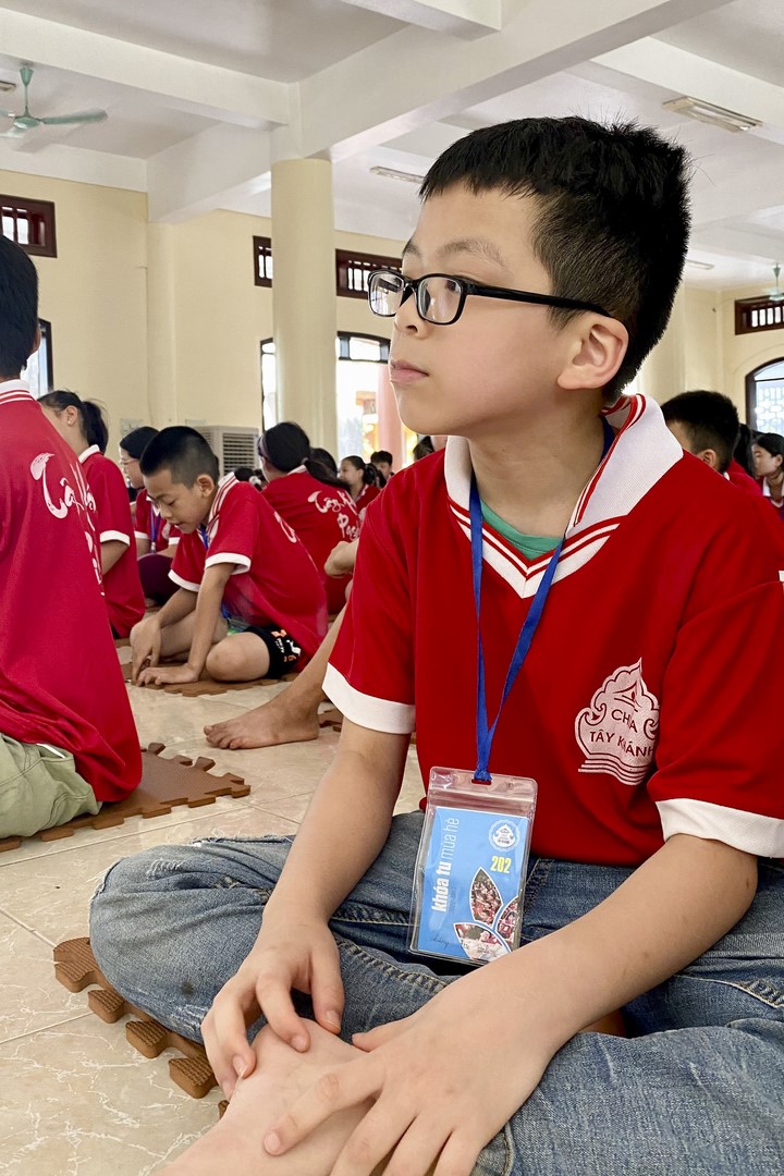 Last day of Teenage Retreat in summer at Tay Khanh pagoda