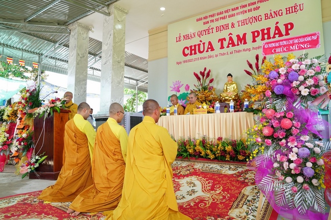 Lễ thượng bảng hiệu chùa Tâm Pháp – Bình Phước