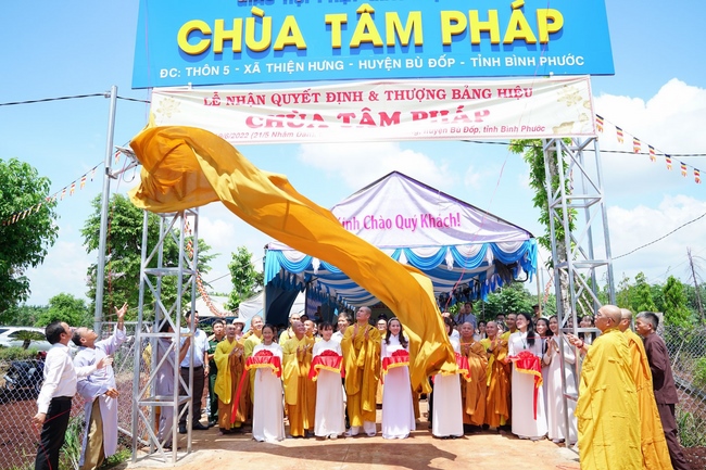 Lễ thượng bảng hiệu chùa Tâm Pháp – Bình Phước