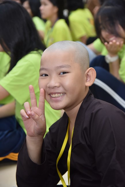 The second day of Temporary ordination retreat for Children in Summer