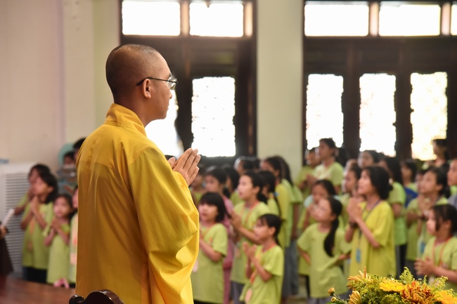 Last day of Temporary Ordination Retreat for Children in Summer