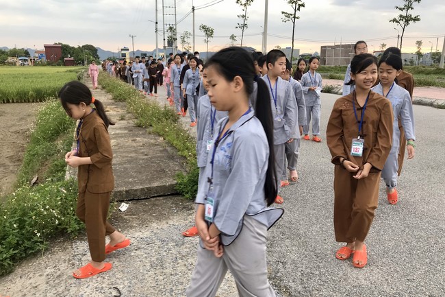 The Last Day of Temporary ordination in Summer for Children at Dong Cao Pagoda