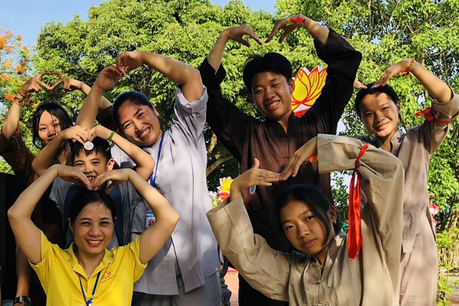 The Last Day of Temporary ordination in Summer for Children at Dong Cao Pagoda